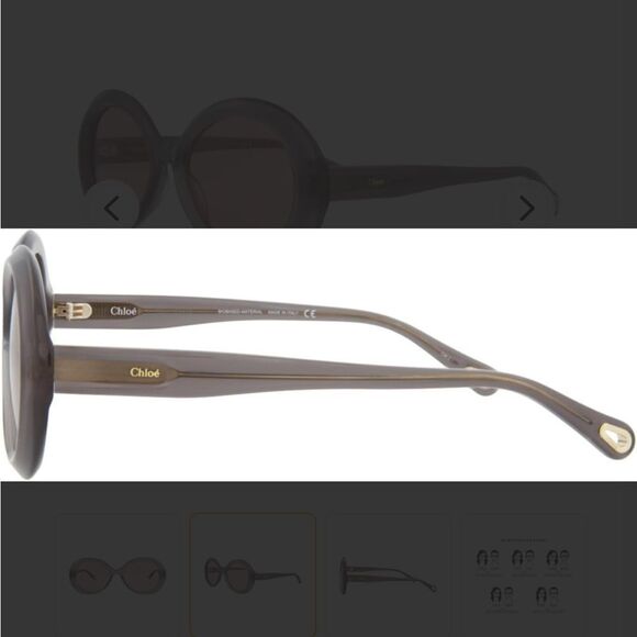 CHLOE Grey Transparent/Rose Oval Biobased Material sunglasses - Picture 4 of 15